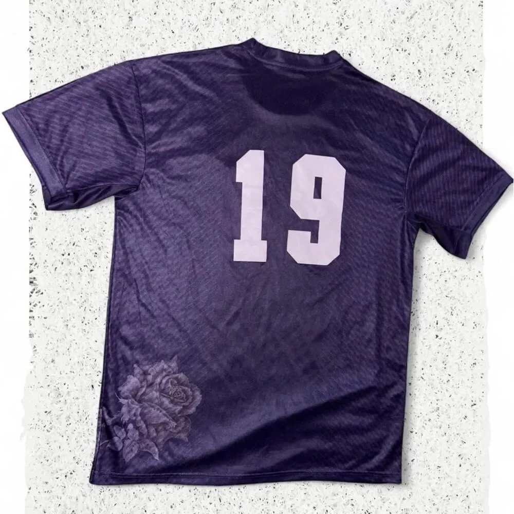 Adidas Men's Purple and Navy T-shirt